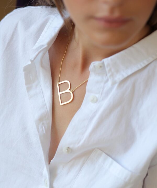 perfect sign necklace / yellow gold plating on silver