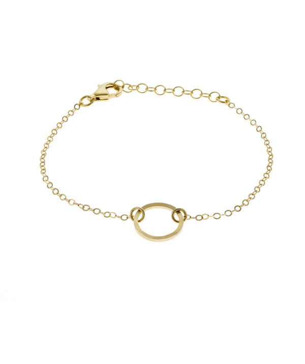 circle bracelet / 14K yellow gold plating on silver