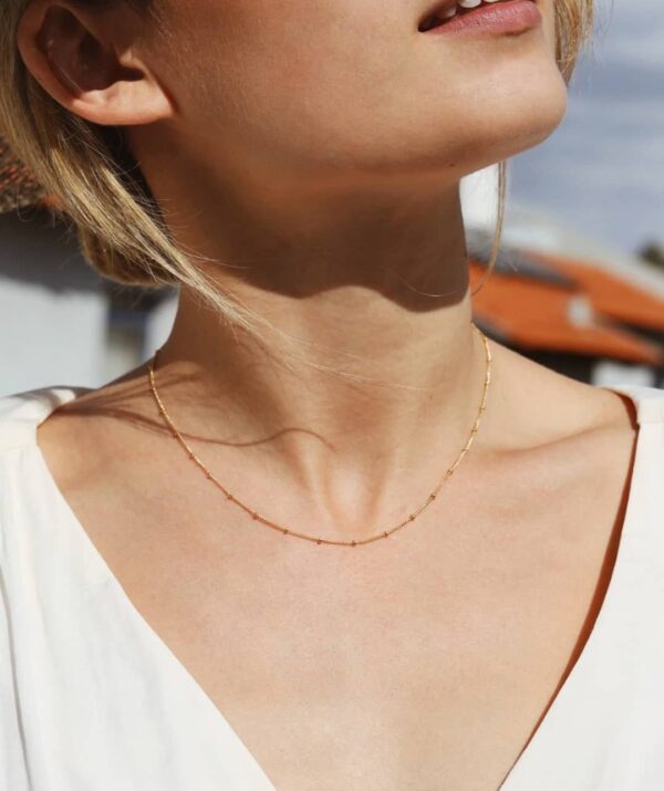 christmas lights necklace / gold