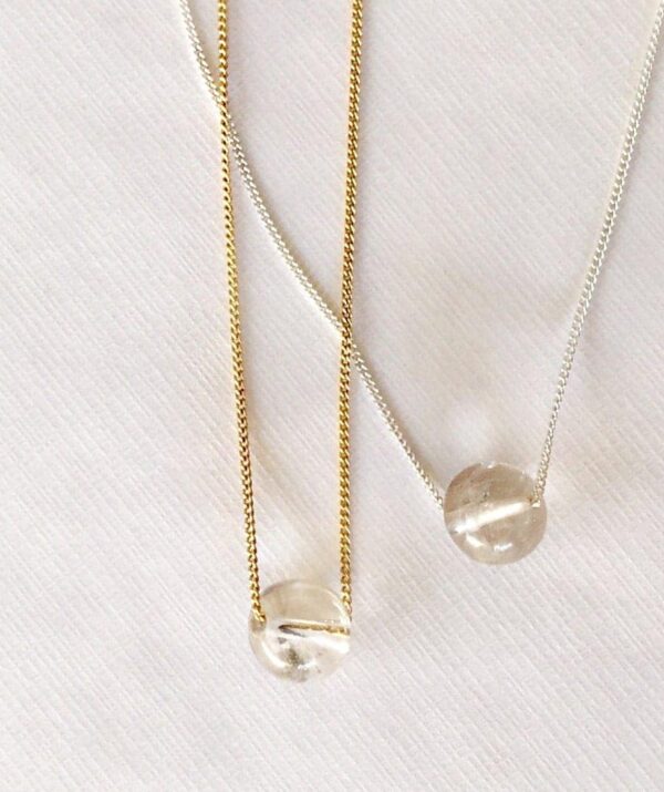drop of rain quartz necklace / sterling silver