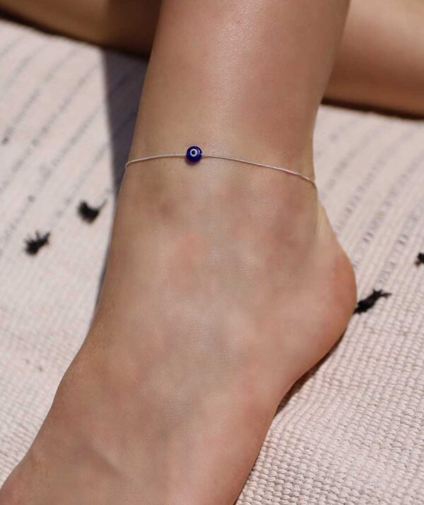 protect me ankle bracelet blue eye / sterling silver