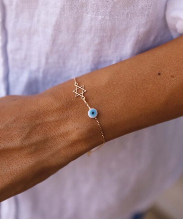 magen protect me white bracelet / 14K Gold