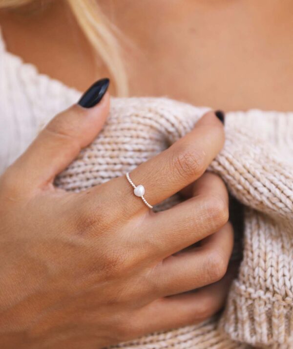 yami pearl ring / sterling silver