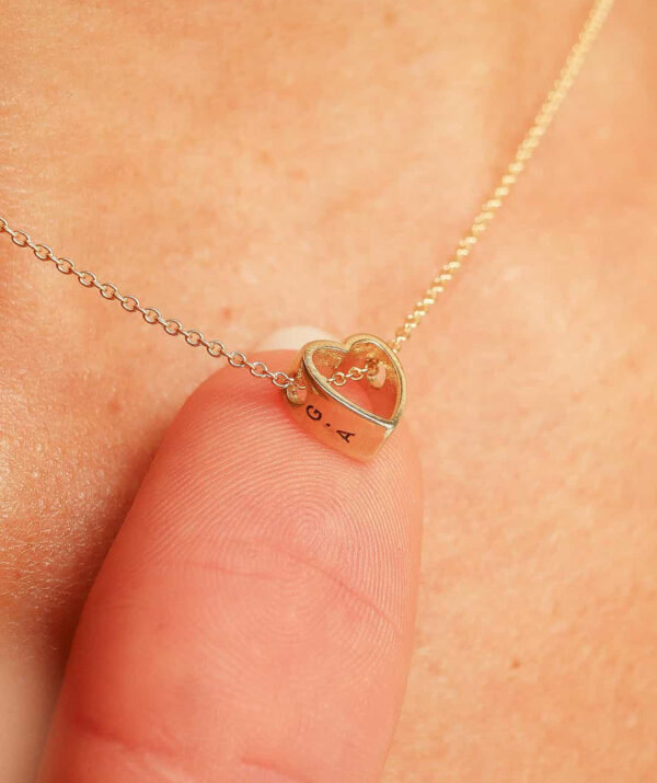 my heart necklace / yellow gold plating on silver