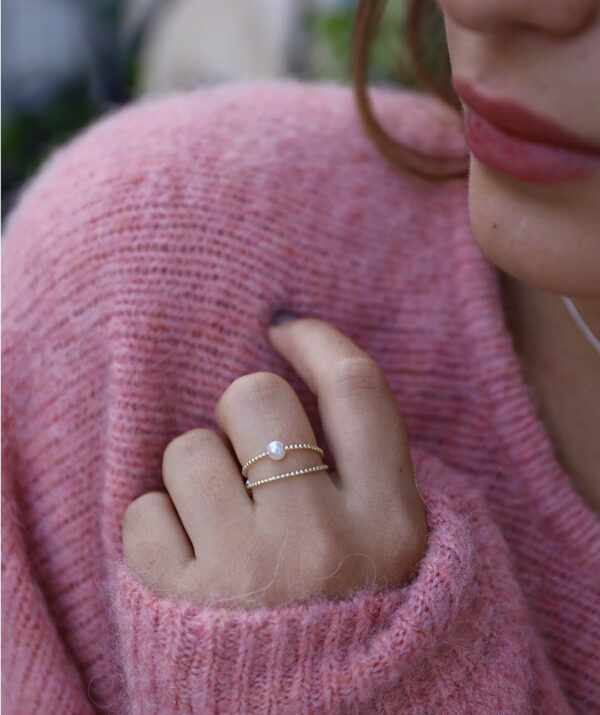 yami pearl ring / gold