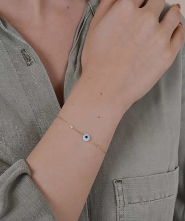 protect me white bracelet / 14K Yellow Gold