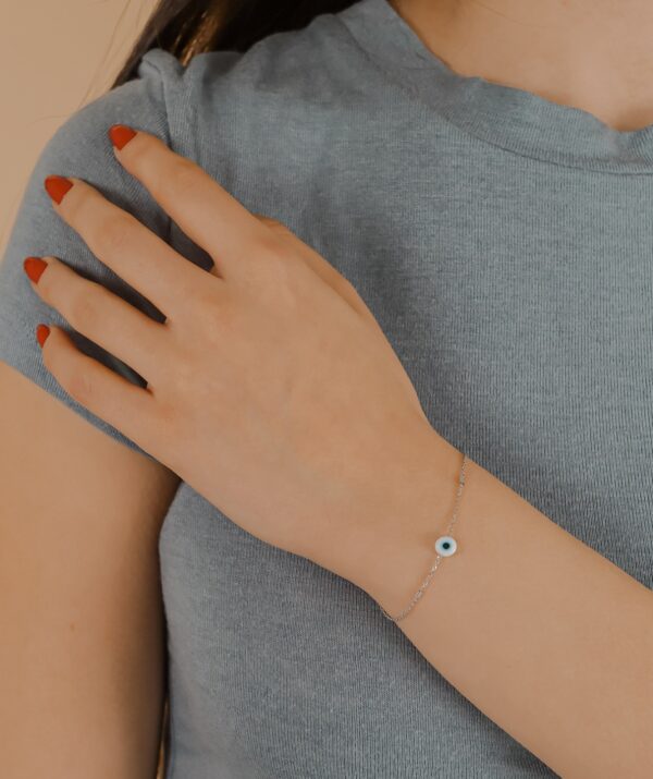 protect me white bracelet / 14K White Gold