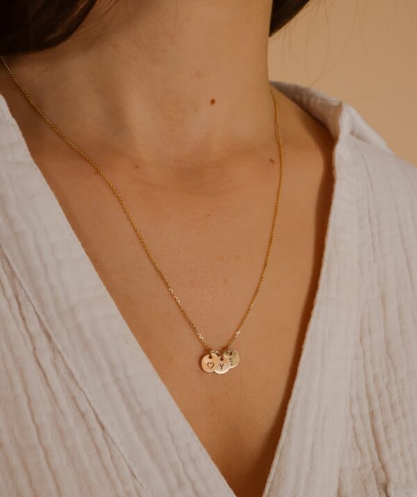 coins necklace / yellow gold plating on silver