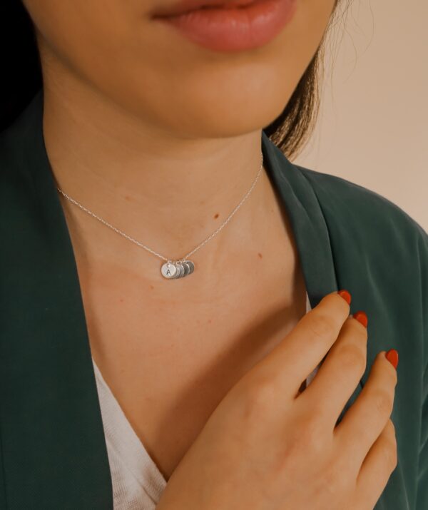 coins necklace / 14K White Gold