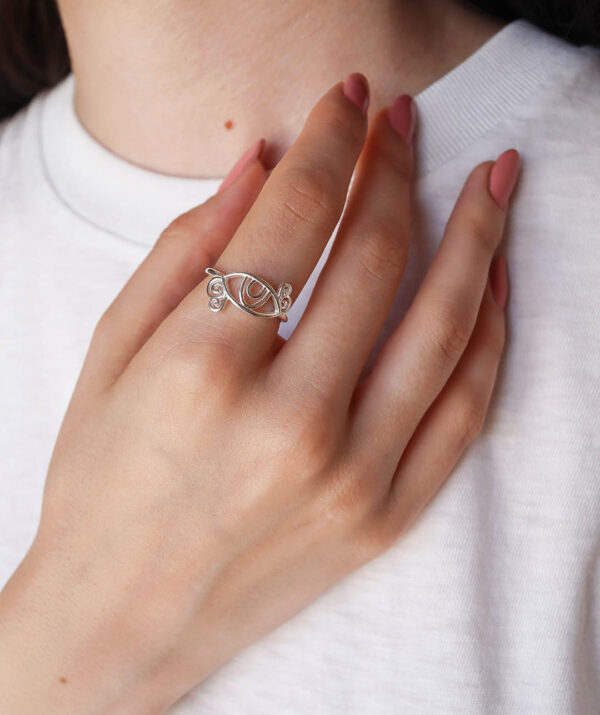 Eyelashes love ring  / sterling silver