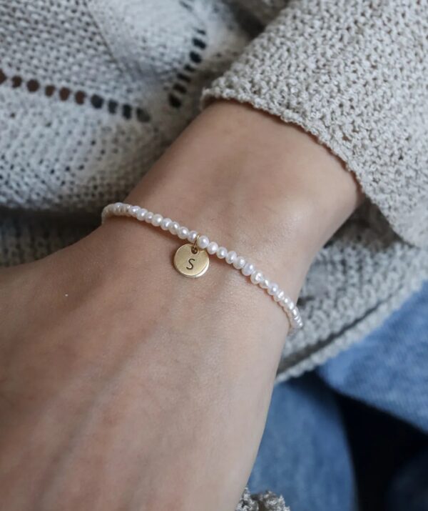coins and pearls bracelet / 14K Gold