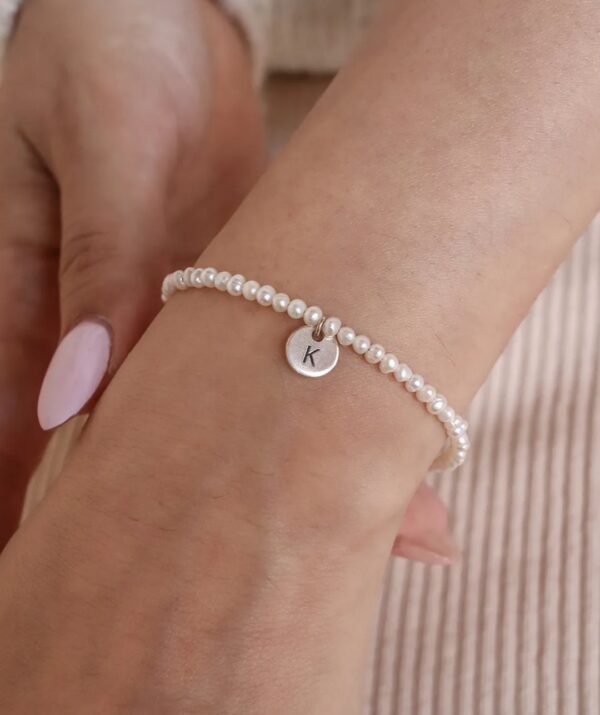 coins and pearls bracelet / sterling silver