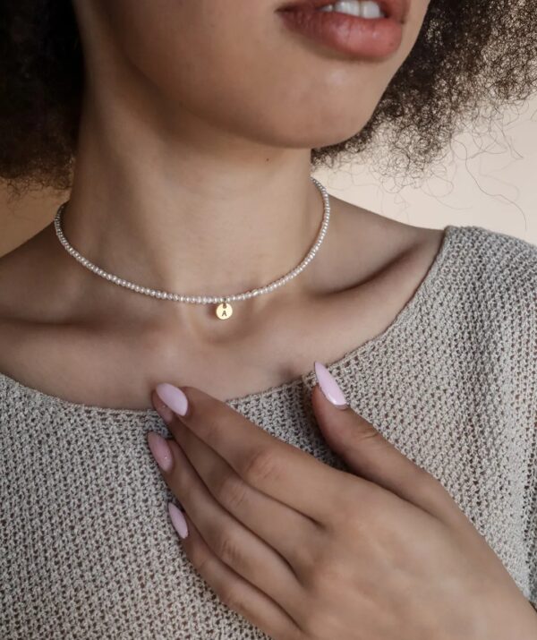 coins and pearls necklace / 14K Gold