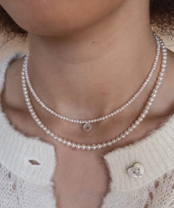coins and pearls necklace / sterling silver