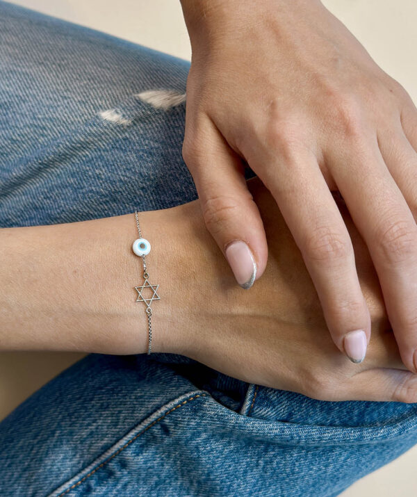 magen protect me white bracelet / 14K K Gold