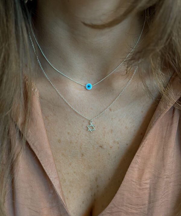 protect me white + magen necklace / sterling silver