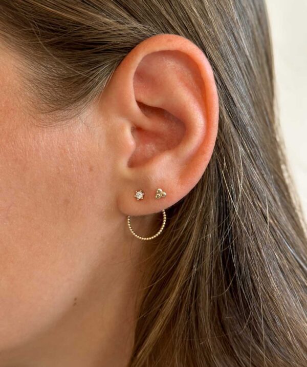 diamond yami set hoop earrings  / 14K Gold